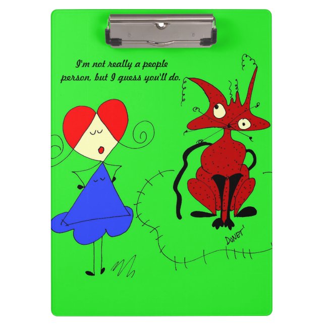 Sissy and her cat, Scratch Clipboard (Front)