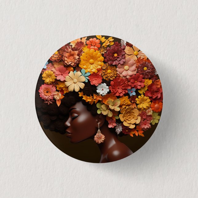 Sista Black Queen Melanin Woman Black Girl Magic 3 Cm Round Badge (Front)