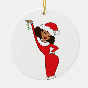 Sista Claus Caramel Ceramic Tree Decoration