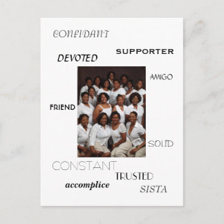 SISTA, FRIEND, AMIGO, CONFIDANT, SUPPORTER, acc... Postcard