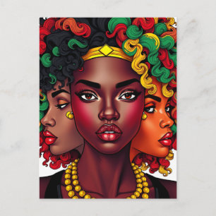 Sista friends sisters sistas black girl magic sis holiday postcard