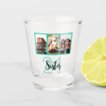 Sister 21st Birthday Teal Modern Photo Collage Shot Glass<br><div class="desc">Put a smile on a face with this personalised 21st birthday modern photo collage shot glass for your sister. The perfect gift or party accessory! - Simply click to personalise this design 🔥 My promises - This design is unique and is designed with you in mind 🙏 Thank you for...</div>