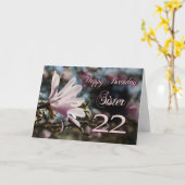 Sister 22nd Birthday with magnolia Card (Yellow Flower)