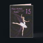 Sister age 15, a ballerina birthday card<br><div class="desc">A beautiful ballerina dancing on a birthday card for a sister</div>