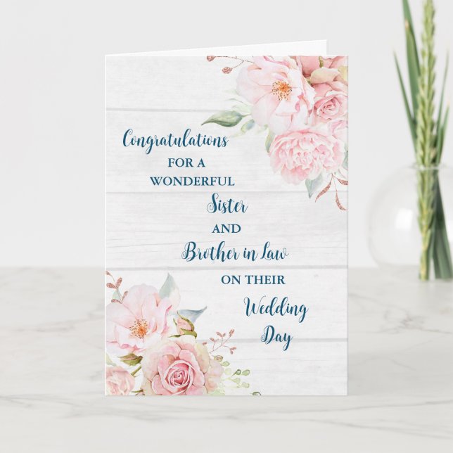 Sister and Brother in Law Congratulations Card (Front)