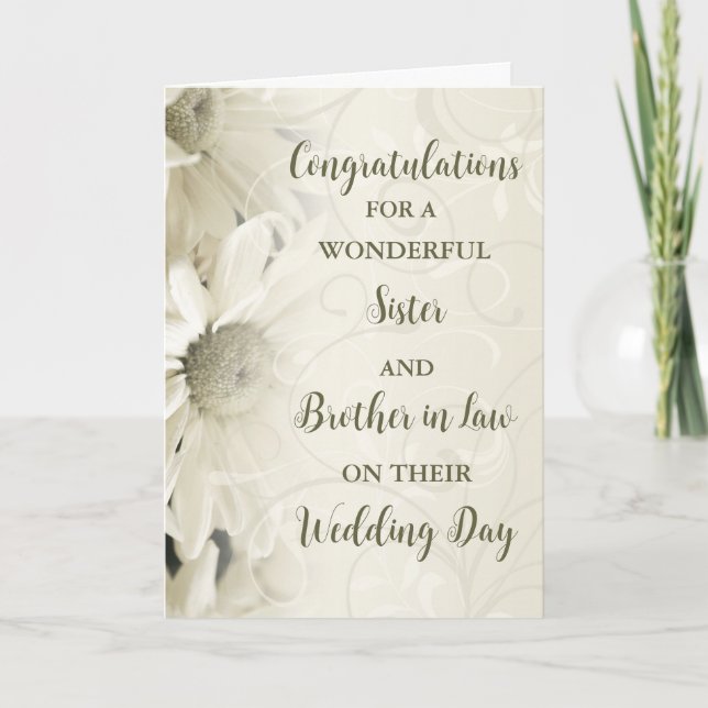 Sister and Brother in Law Day Congratulations Card (Front)