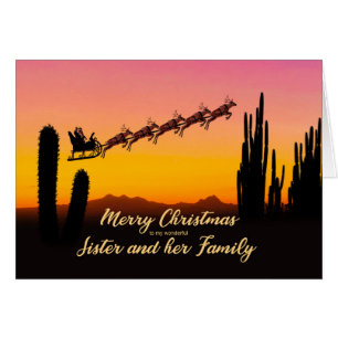 Sister and Family Christmas Santa Over Desert