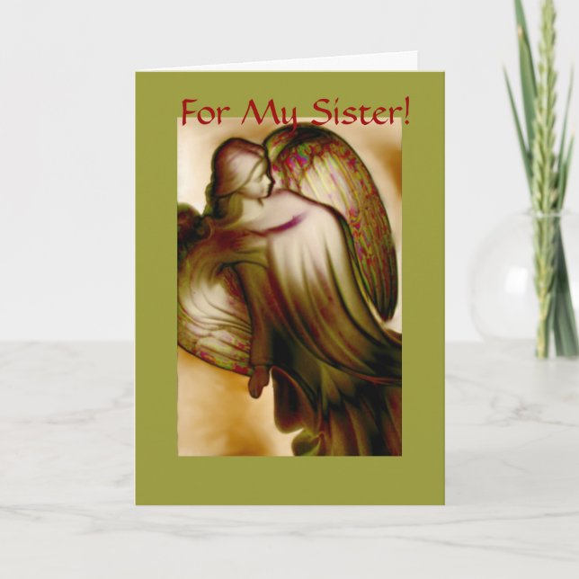 Sister - Angel Holiday Card (Front)