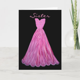 SISTER Be My Bridesmaid MAGENTA Dress Invitation
