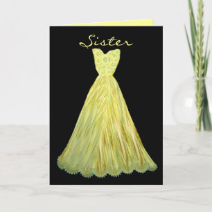 SISTER Be My  Bridesmaid YELLOW FLAME Dress Invitation