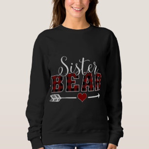 Sister Bear Buffalo Plaid Arrow Daughter Christmas Sweatshirt