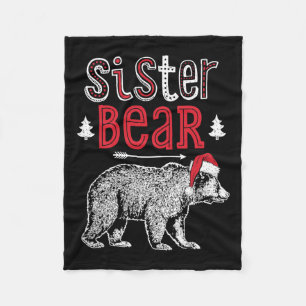 Sister Bear Christmas Santa Family Matching Pajama Fleece Blanket