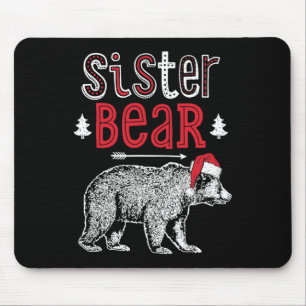 Sister Bear Christmas Santa Family Matching Pajama Mouse Pad