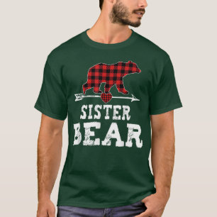 Sister Bear Red Buffalo Plaid Matching Family  T-Shirt