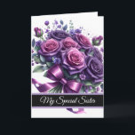 Sister Birthday Card<br><div class="desc">Birthday card is shown with a pretty floral bouquet print. 
Card has a special message inside for a sister.
Customize this card or buy as is.




Licensed Image</div>