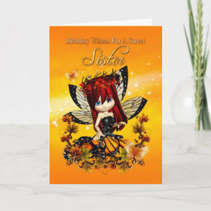 sister birthday card - birthday autumn colour
