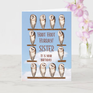 Sister Birthday, Curious Owls Card