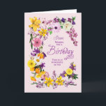 Sister Birthday Flower Frame Card<br><div class="desc">A floral birthday card wishing for a wonderful birthday to a sister. A frame of many kinds of flowers with a heartfelt message to have a wonderful birthday.</div>