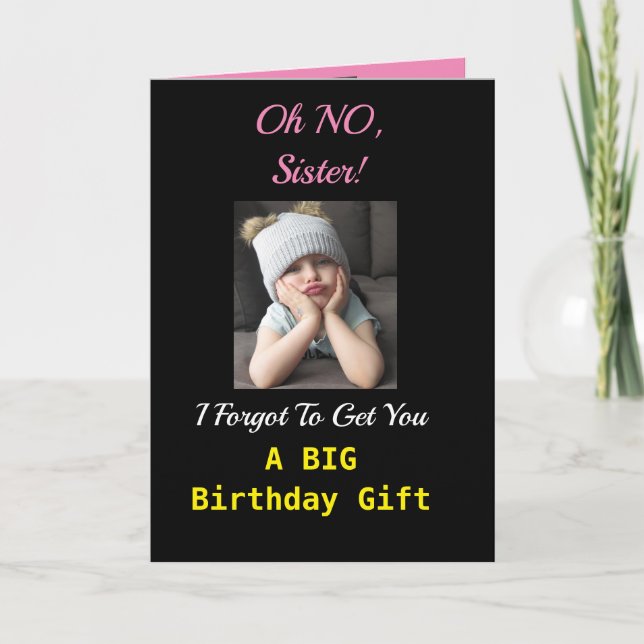 Sister Birthday Funny Cute Girl Greeting Card (Front)