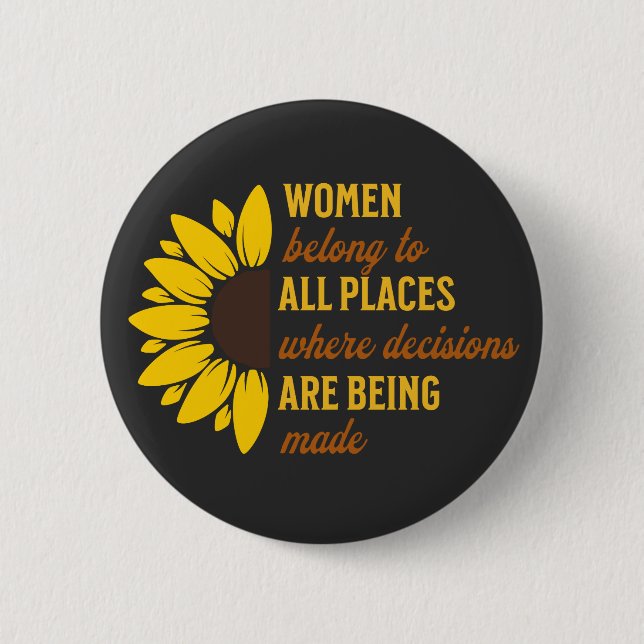  Sister Birthday Gift Feminist Sunflower Keepsake 6 Cm Round Badge (Front)