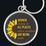 Sister Birthday Gift Feminist Sunflower Keepsake Key Ring<br><div class="desc">Featuring a vibrant sunflower design and iconic feminist quotes inspired by Ruth Bader Ginsburg, this keychain is a perfect tribute to women's rights and feminism. Phrases like "I dissent" and "Notorious RBG" honour the legacy of strong women in the fight for equality. Ideal for friends, sisters, mothers, and any woman...</div>