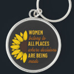 Sister Birthday Gift Feminist Sunflower Keepsake Key Ring<br><div class="desc">Featuring a vibrant sunflower design and iconic feminist quotes inspired by Ruth Bader Ginsburg, this keychain is a perfect tribute to women's rights and feminism. Phrases like "I dissent" and "Notorious RBG" honour the legacy of strong women in the fight for equality. Ideal for friends, sisters, mothers, and any woman...</div>