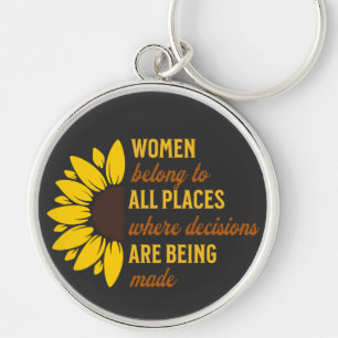 Sister Birthday Gift Feminist Sunflower Keepsake Key Ring