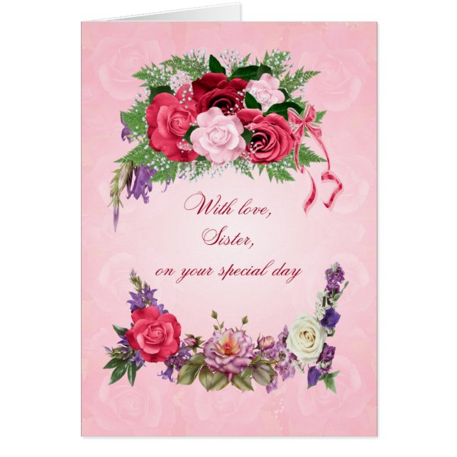 Sister Birthday Gorgeous Roses (Front)