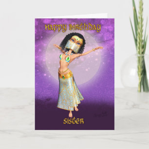 Sister Birthday Greeting Card With Cute Dancer