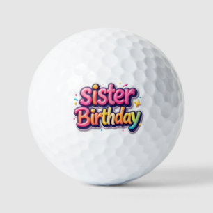Sister Birthday Rainbow Bubble Gift for Sister Golf Balls