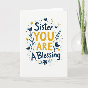 Sister Blessing Floral Card