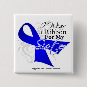 Sister Blue Ribbon - Colon Cancer 15 Cm Square Badge
