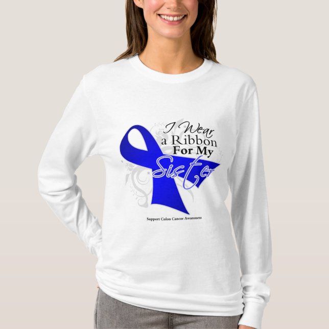 Sister Blue Ribbon - Colon Cancer T-Shirt (Front)