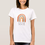 Sister Boho Rainbow Family Matching T-Shirt<br><div class="desc">Modern boho rainbow sister t shirt. Customisable!</div>