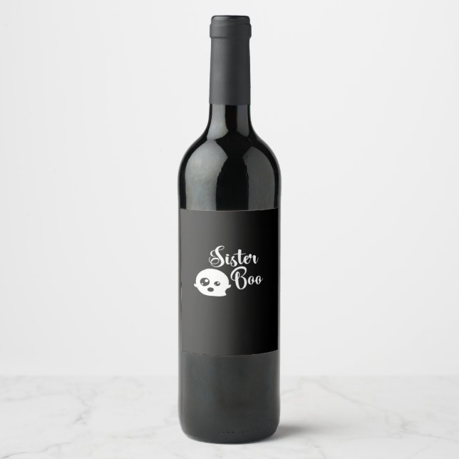 Sister Boo Halloween  Wine Label (Front)