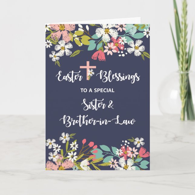 Sister & brother-in-law Easter Blessings of Risen Card (Front)