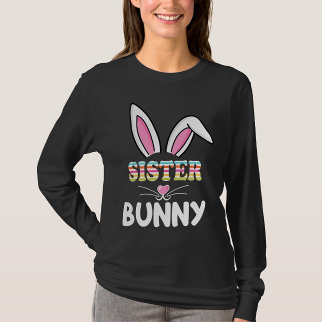 Sister Bunny Outfit Matching Family Easter Mothers T-Shirt (Front)
