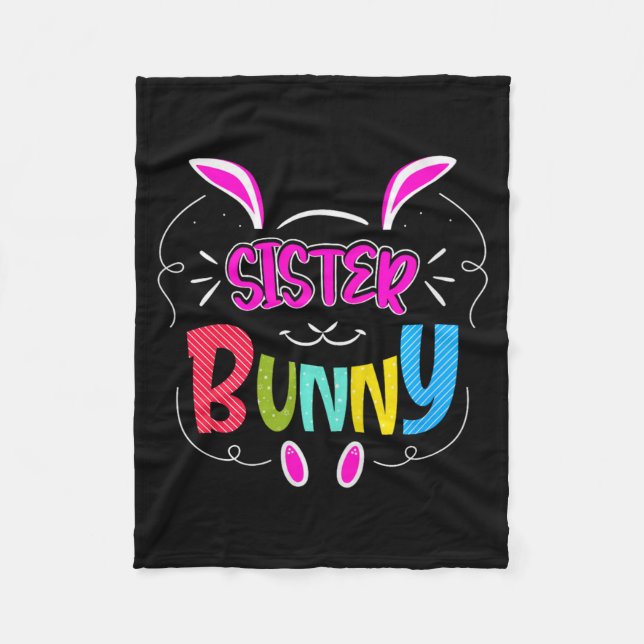 Sister Bunny Premium Tri-blend  Fleece Blanket (Front)