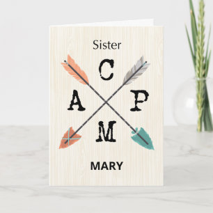 Sister Camp Personalise Name Arrows Card