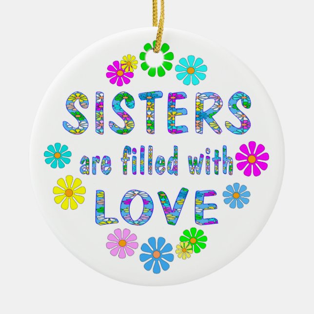 Sister Ceramic Tree Decoration (Front)