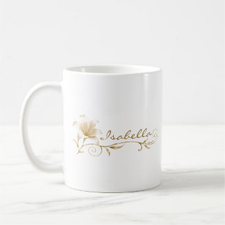 Sister Champagne Gold Lily Name Mug