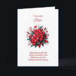 Sister Christmas Poinsettias  Holiday Card<br><div class="desc">A Christmas card for your sister. A bouquet of lush poinsettias decorates the card,  their petals vivid and inviting. Inside,  a heartfelt verse wishes warmth and joy for the season,  embracing the spirit of Christmas with beauty and love. A beautiful and elegant way to send Christmas greetings.</div>