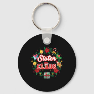 Sister Claus Christmas Santa Laurel Wreath Mistlet Key Ring