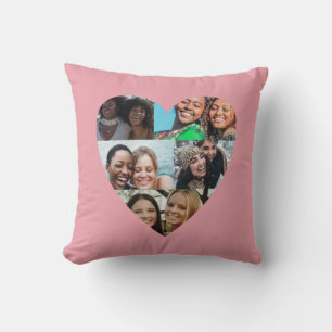 Sister Definition Blush Pink Photo Heart Collage Cushion