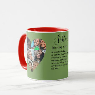 Sister Definition Photo Heart Collage Colourful Mu Mug