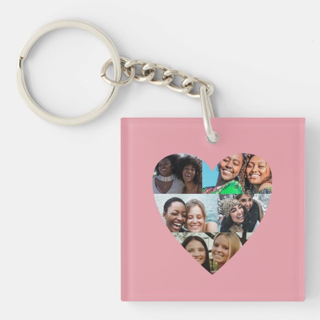 Sister Definition Photo Heart Collage Key Ring (Front)