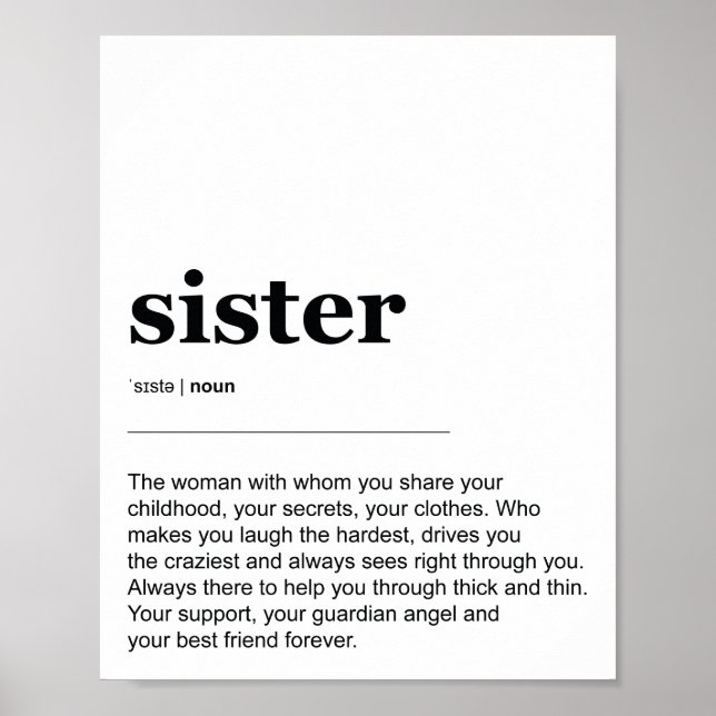 Sister Definition Print (Front)