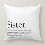 Sister Definition Saying Black and White Large Cushion<br><div class="desc">Personalise for your special sister to create a unique gift. A perfect way to show her how amazing she is every day. Designed by Thisisnotme©</div>
