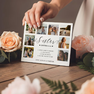 Sister Definition Script Photo Collage Keepsake Plaque