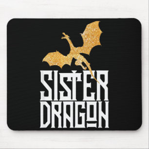 Sister Dragon Christmas Matching Family Tribe Girl Mouse Pad